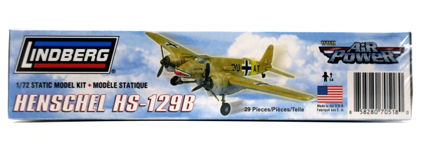 Lindberg Air Power 1/72 Henschel HS-129B Model Kit No. 70518 - WISE GUYS HOBBIES LLC