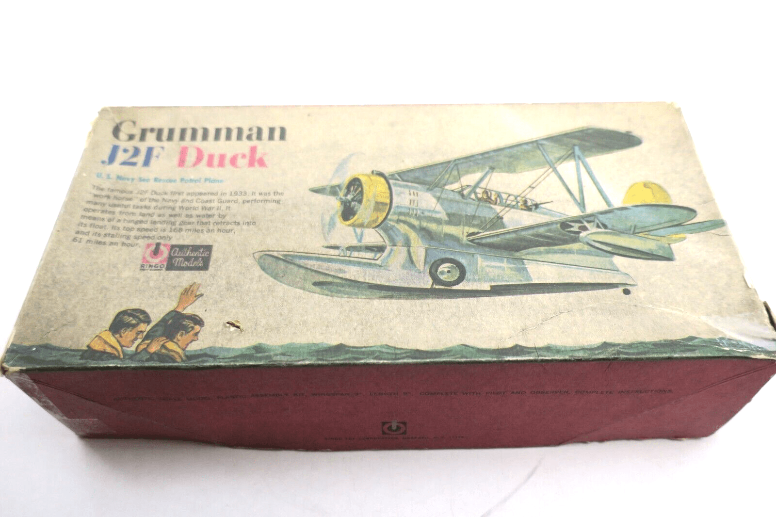 Vintage Ringo Toy Corp. Grumman J2F Duck Sea Rescue Plane C-550 1:50 Model Kit - WISE GUYS HOBBIES LLC