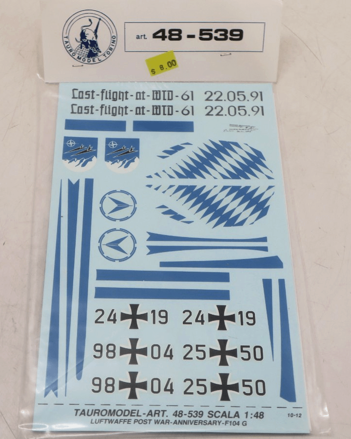 Tauro Model 1/48 Luftwaffe Anniversary 48-539 - WISE GUYS HOBBIES LLC