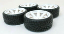 1/10 Scale On-Road 6 Spoke White Rims V-Tread Hard Compound Drift Tires  Wheels