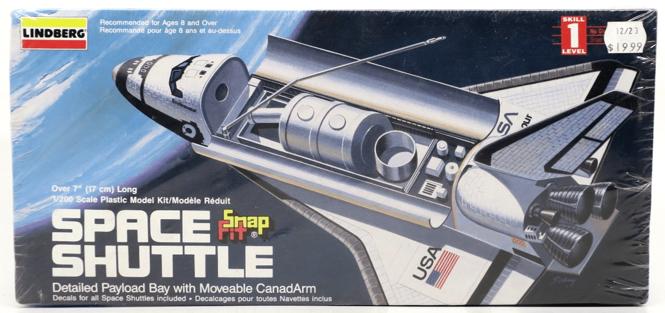 Vintage Lindberg 1/200 Space Shuttle Snapfit Model Kit 72566 - WISE GUYS HOBBIES LLC