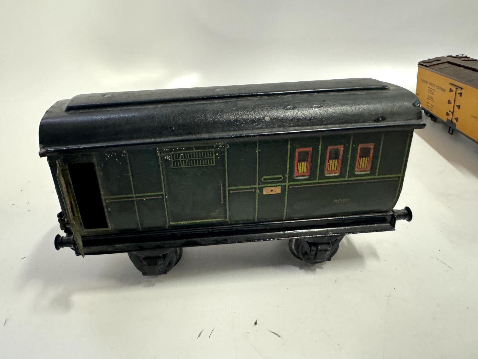 MARKLIN 1 GAUGE MAIL VAN TIN LITHO PREWAR WAGON MADE IN GERMANY - WISE GUYS HOBBIES LLC