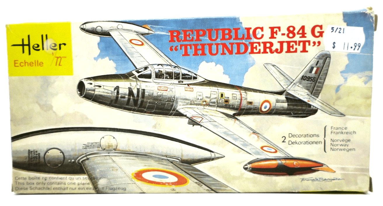 Heller 1/72 Republic F - 84 G "Thunderjet" Model Kit 207 - WISE GUYS HOBBIES LLC
