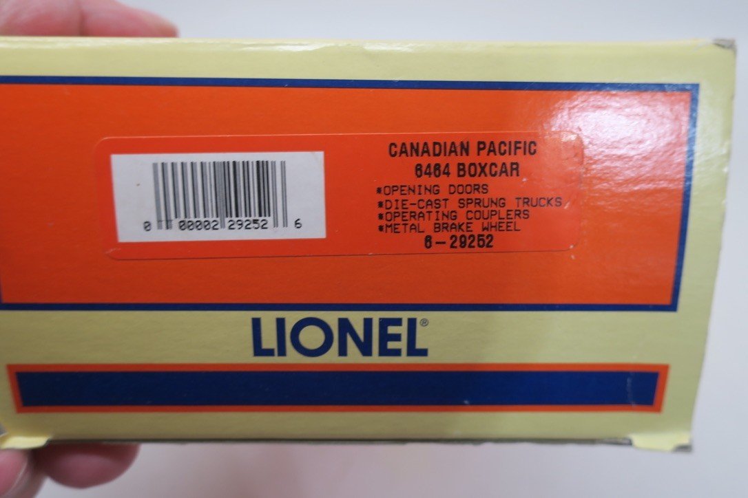 LIONEL 6 - 29252 Canadian Pacific 6464 Type Boxcar NIB - WISE GUYS HOBBIES LLC