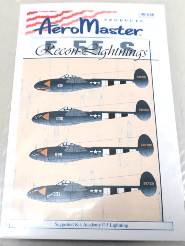 Aeromaster 48 - 546 F5Fs Recon Lightnings - WISE GUYS HOBBIES LLC