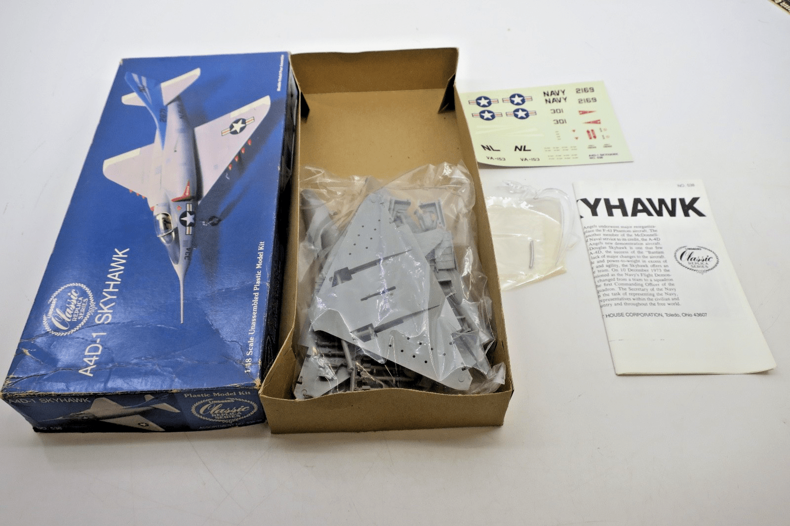 Vintage Lindberg Classic Replica Series 1/48 A4D - 1 Skyhawk Model Kit - WISE GUYS HOBBIES LLC
