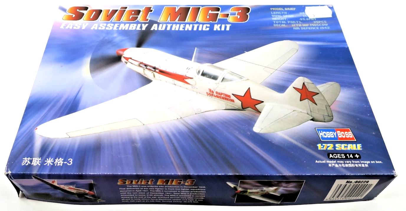 Hobby Boss 1/72 Soviet MiG - 3 Model Kit 80229 - WISE GUYS HOBBIES LLC