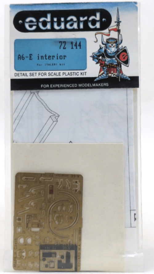 Eduard Photo Etch 1/72 A6 - E Interior Detail Set 72144 - WISE GUYS HOBBIES LLC