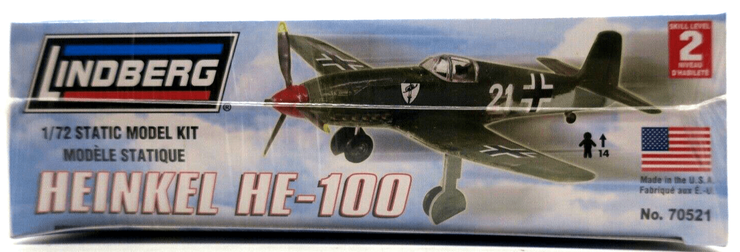Lindberg Air Power 1/72 Heinkel HE-100 Model Kit No. 70521 - WISE GUYS HOBBIES LLC