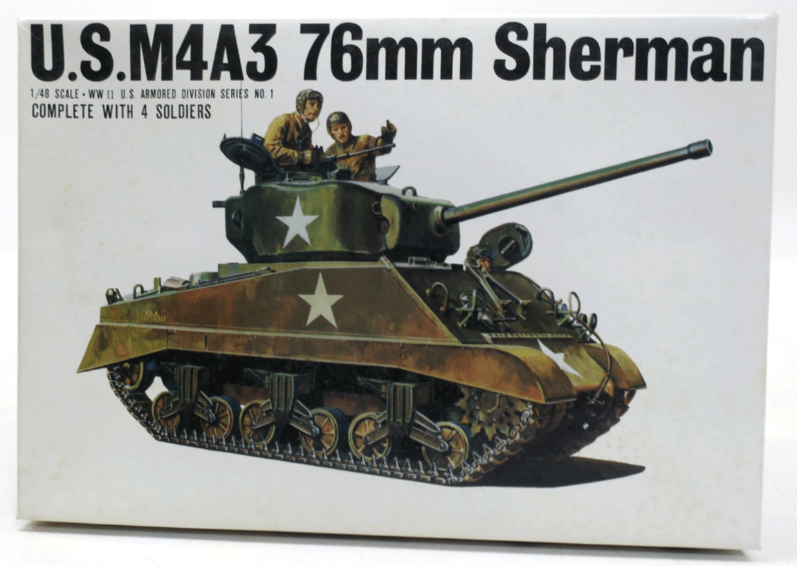 Bandai 1/48 M4A3 Sherman Tank Model Kit 058264 - WISE GUYS HOBBIES LLC