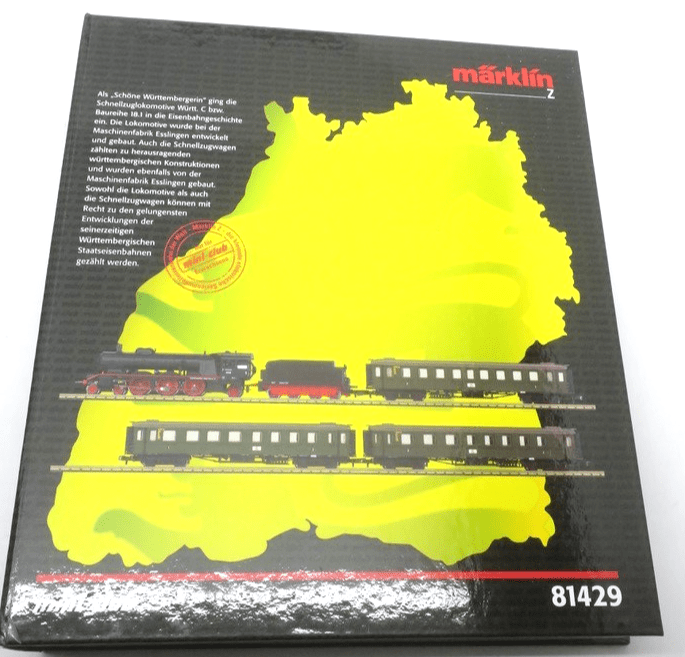 Z Scale Marklin 81429 ""50 years Baden-Württemberg"" Locomotive & Pass Car Set - WISE GUYS HOBBIES LLC
