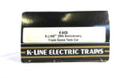 K Line Pennsylvania Nia Salt Chemical 3 Dome Tank Car in Box K5425 0 Scale