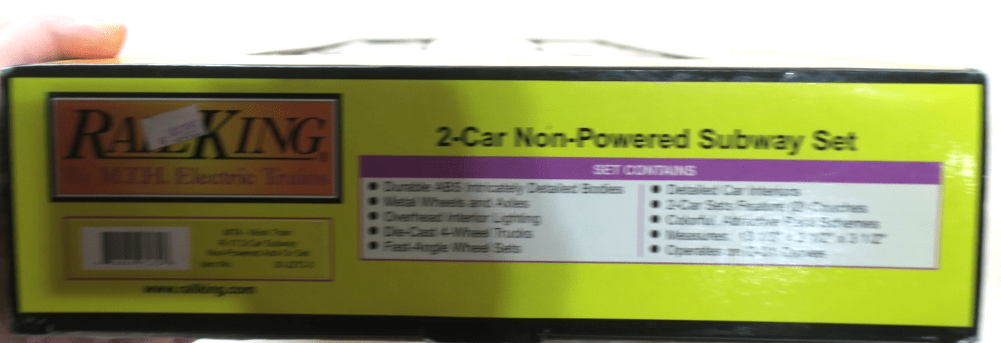 MTH RailKing 30 - 2273 - 3 MTA Work Train R - 17 2 - Car Subway Add - On Non Powered Set - WISE GUYS HOBBIES LLC