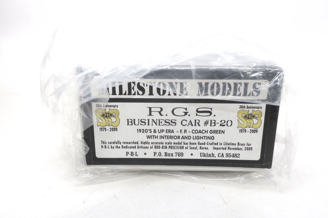Sn3 Scale PBL-Brass-R.G.S. Business Car B-20 w/ Interior & Lighting - WISE GUYS HOBBIES LLC