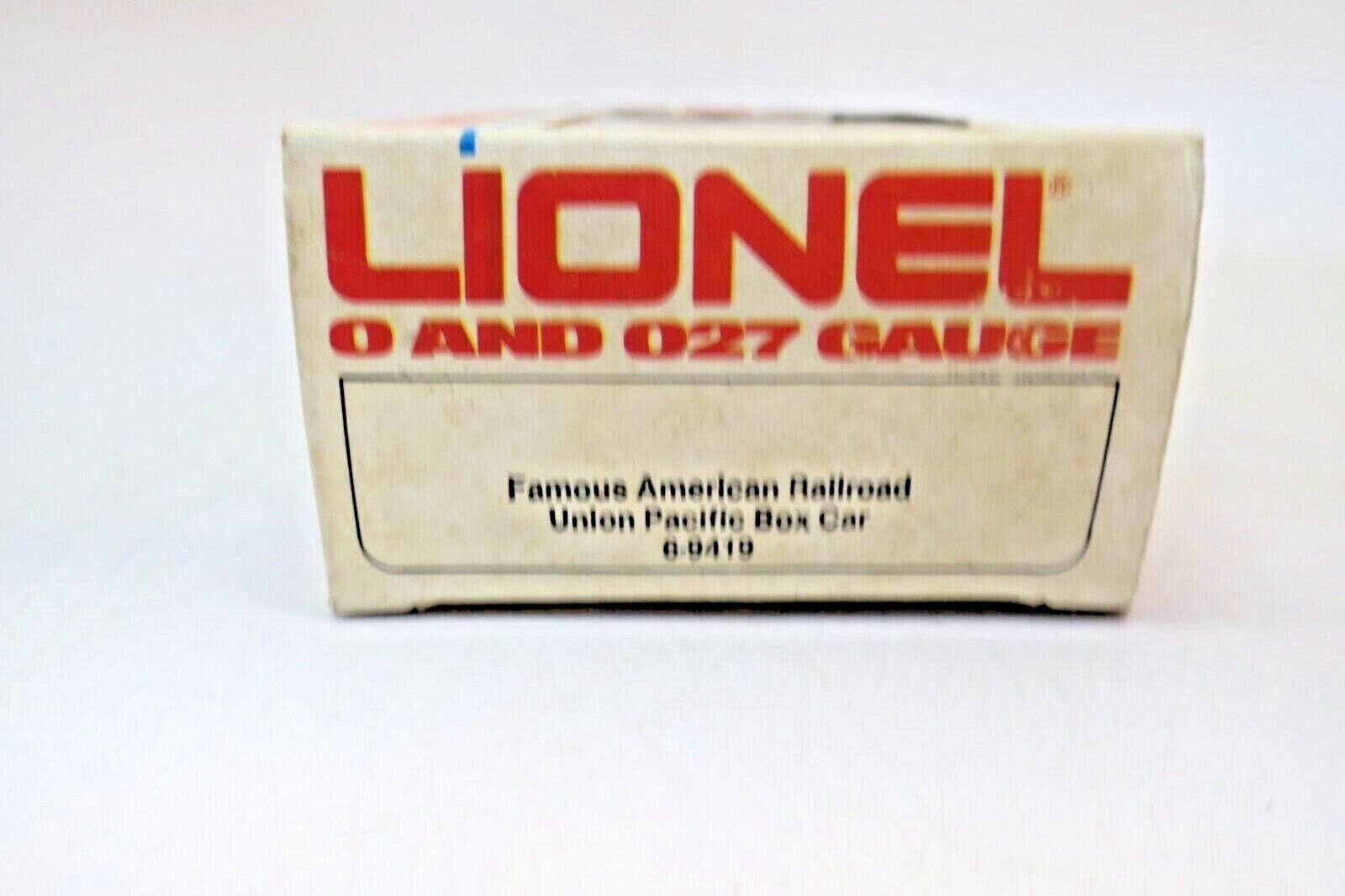 LIONEL 6-9419 O AND O27 GAUGE FAMOUS AMERICAN RAILROAD UNION PACIFIC BOX CAR - WISE GUYS HOBBIES LLC