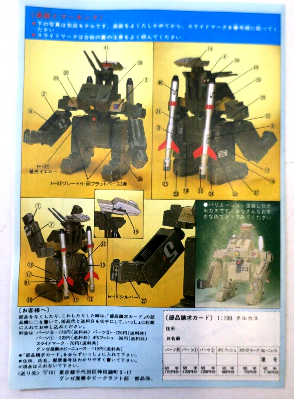 Gunze Sangyo Dorvack 20 1:100 Variable Machine Vt-61a Tulcas Model Kit C10 - WISE GUYS HOBBIES LLC