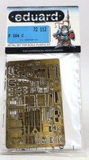 Eduard Photo Etch 1/72 F 104 C Detail Set 72 - 112 - WISE GUYS HOBBIES LLC
