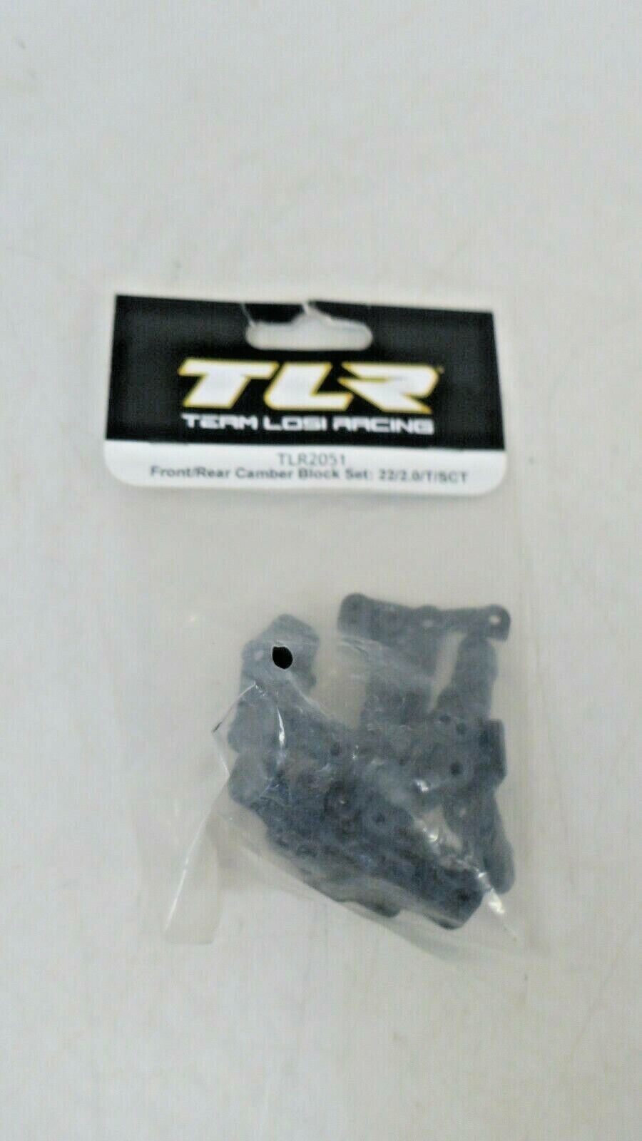 RC TLR Losi 22 2.0 22T 22 SCT Front & Rear Camber Block Set Plastic Black 2051 - WISE GUYS HOBBIES LLC
