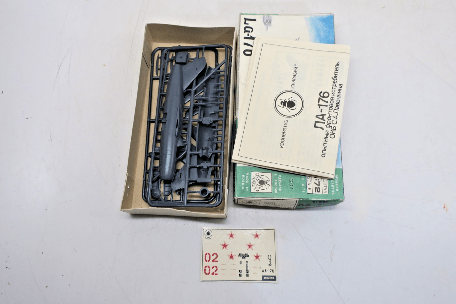 SKARABEY 1/72 SA Lavochkin LA-176 Soviet Jet Plastic Model Kit C-02 - WISE GUYS HOBBIES LLC