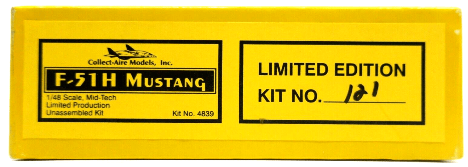 RARE & Sealed Collect-Aire 1/48 F-51H Mustang Model Kit No. 4839 - WISE GUYS HOBBIES LLC