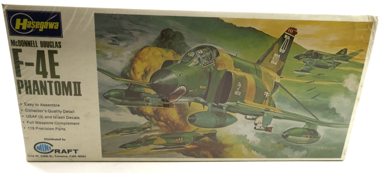 Vintage Hasegawa 1/72 F - 4E Phantom II Model Kit - WISE GUYS HOBBIES LLC