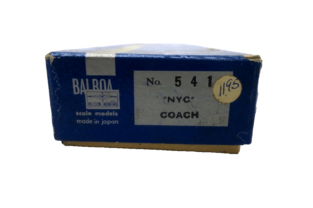 Balboa 541 BRASS HO Scale NYC Coach Car EX/Box - WISE GUYS HOBBIES LLC