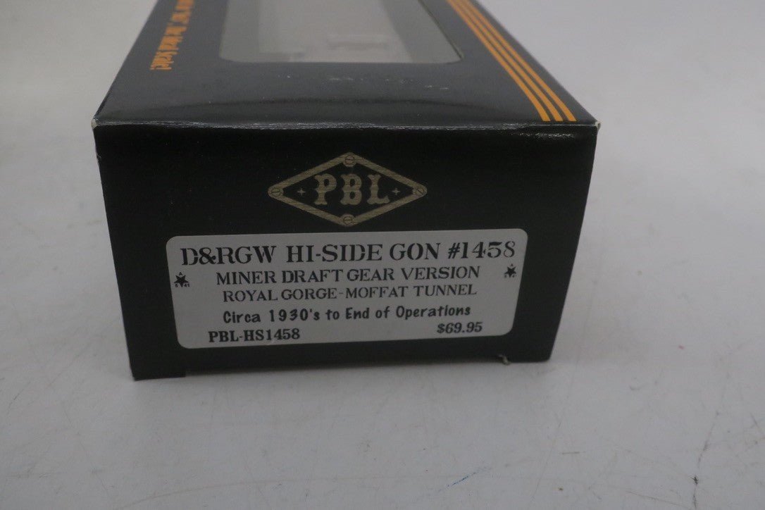 PBL SN3 RTR D&RGW HI SIDE GONDOLA 1458 1930'S RTO CAR - WISE GUYS HOBBIES LLC