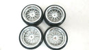 1/10 Scale On-Road 12 Spoke Chrome Rims V-Tread Hard Drift Tires RC Wheels 3mm