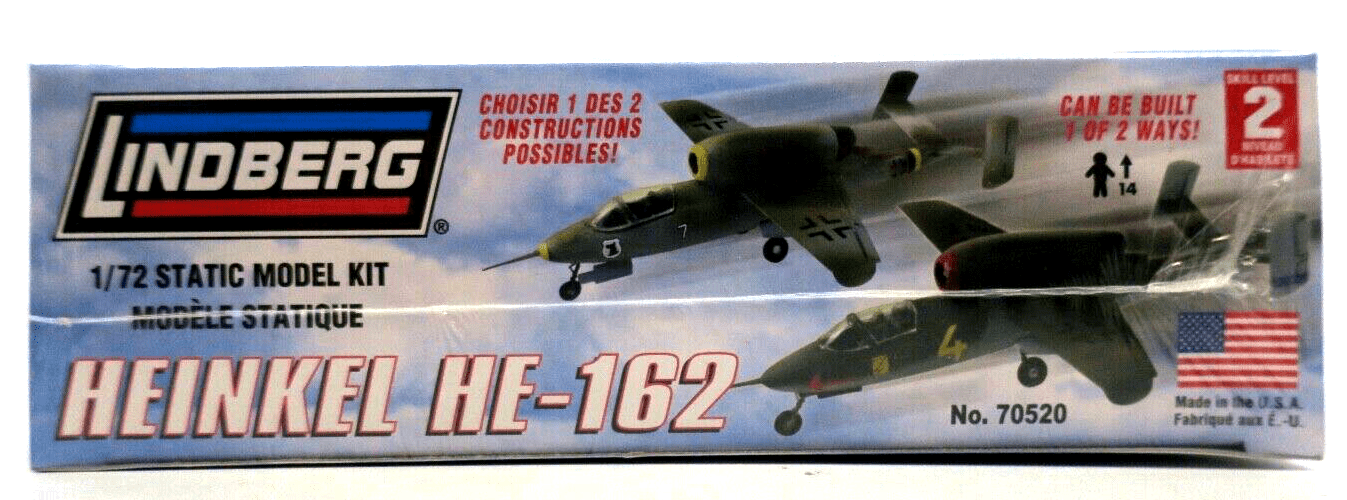 Lindberg Air Power 1/72 Heinkel HE-162 Model Kit No. 70518 - WISE GUYS HOBBIES LLC