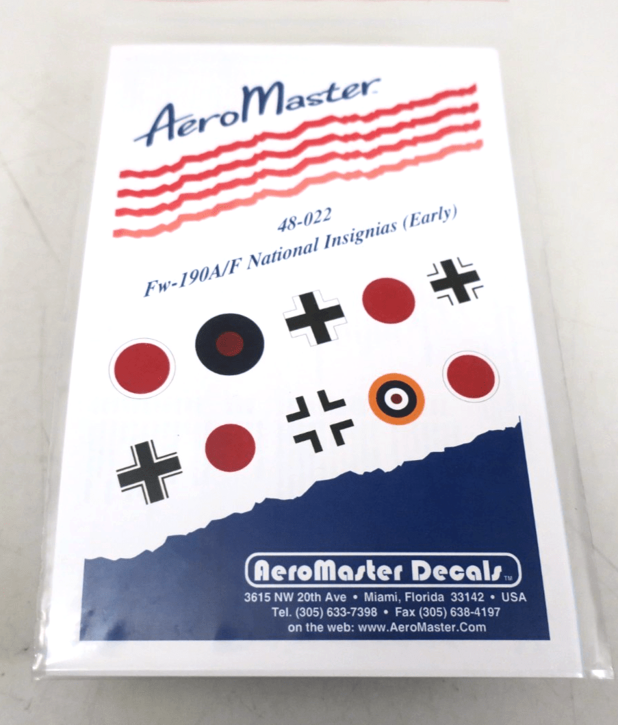 Aeromaster Decals 48 - 022 Fw - 190A/F National Insignias (Early) - WISE GUYS HOBBIES LLC