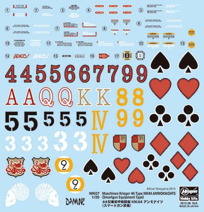 1:20 Robot Battle V (Five) Maschinen Krieger 44 Type Mk44 Ammoknights (Smartgun Equipment Type) Model Kit - WISE GUYS HOBBIES LLC