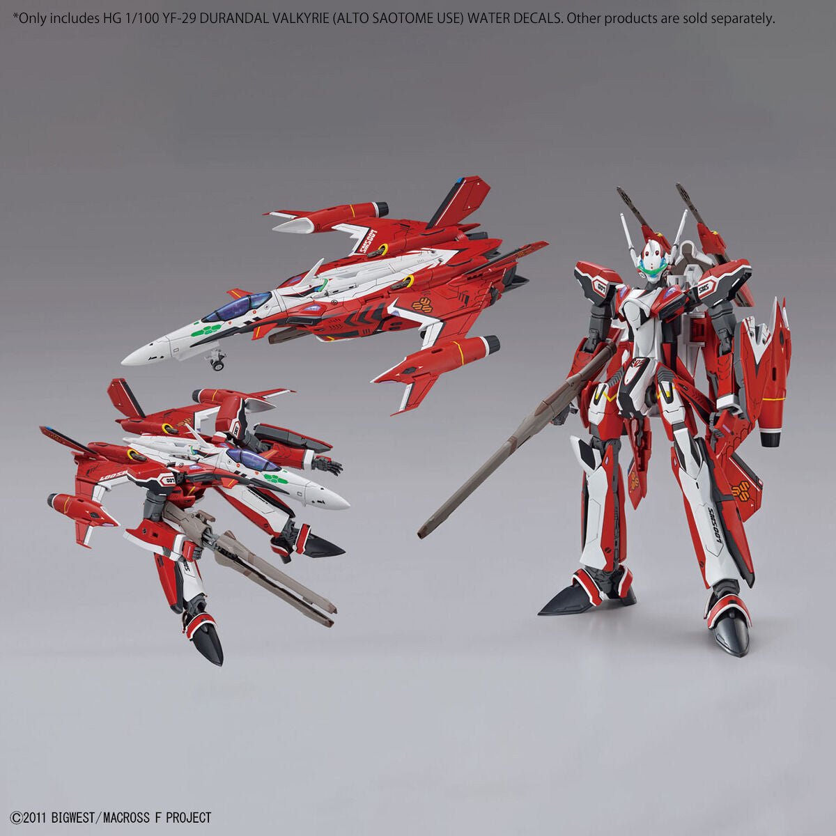 HG 1/100 YF - 29 Durandal Valkyrie (Alto Saotome Use) Water Decals - WISE GUYS HOBBIES LLC