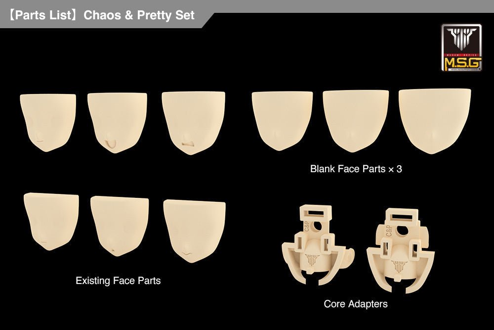 Megami Device - M.S.G. 04 Face Set Chaos & Pretty Skin Color C - WISE GUYS HOBBIES LLC