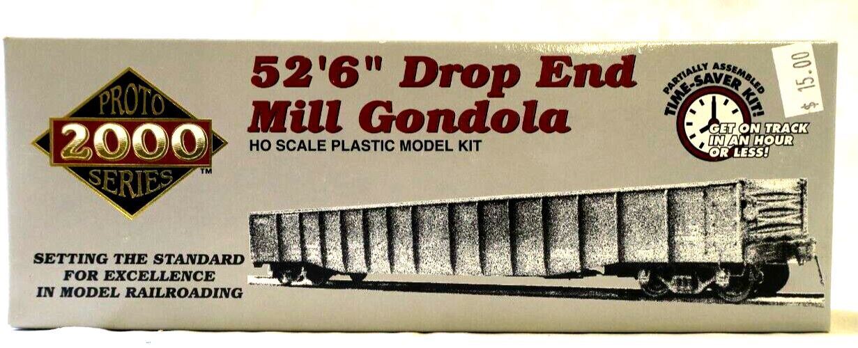 PROTO SERIES 2000 52'6" DROP END MILL GONDOLA HO SCALE PLASTIC KIT cr 510923