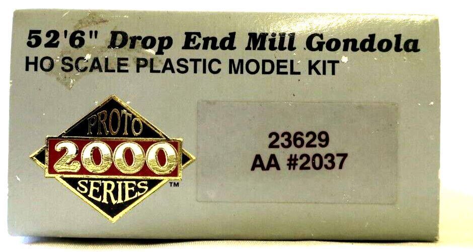 PROTO SERIES 2000 52'6" DROP END MILL GONDOLA HO SCALE PLASTIC MODEL KIT 23629