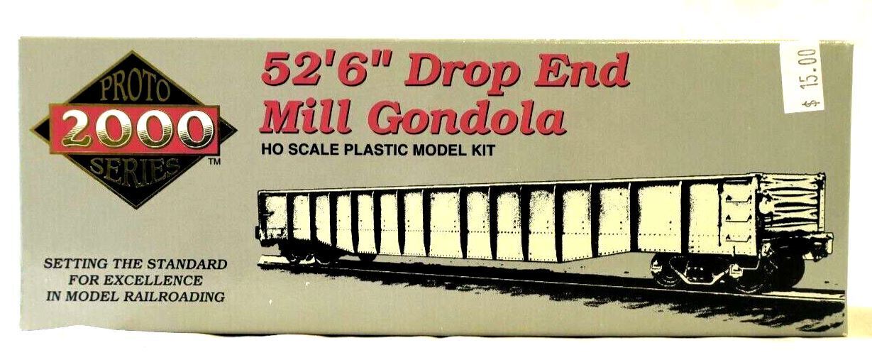 PROTO SERIES 2000 52'6" DROP END MILL GONDOLA HO SCALE PLASTIC MODEL KIT 23629