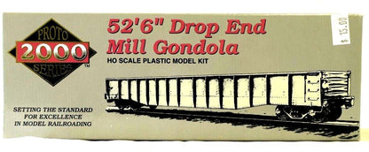 PROTO SERIES 2000 52'6" DROP END MILL GONDOLA HO SCALE PLASTIC MODEL KIT 23628