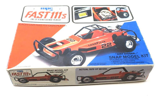 Vintage MPC Fast 111’s Dirt Digger Snap Model Kit #1-3407 AS-IS