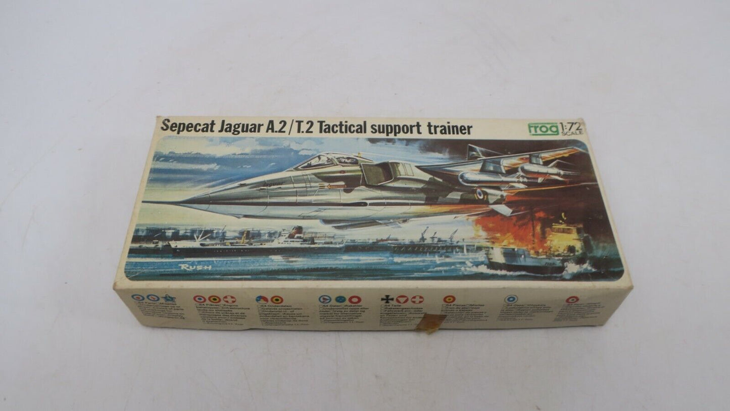 VINTAGE NOS 1974 FROG SEPECAT JAGUAR A2 T2 TACTICAL TRAINER 1/72 MODEL KIT #F402