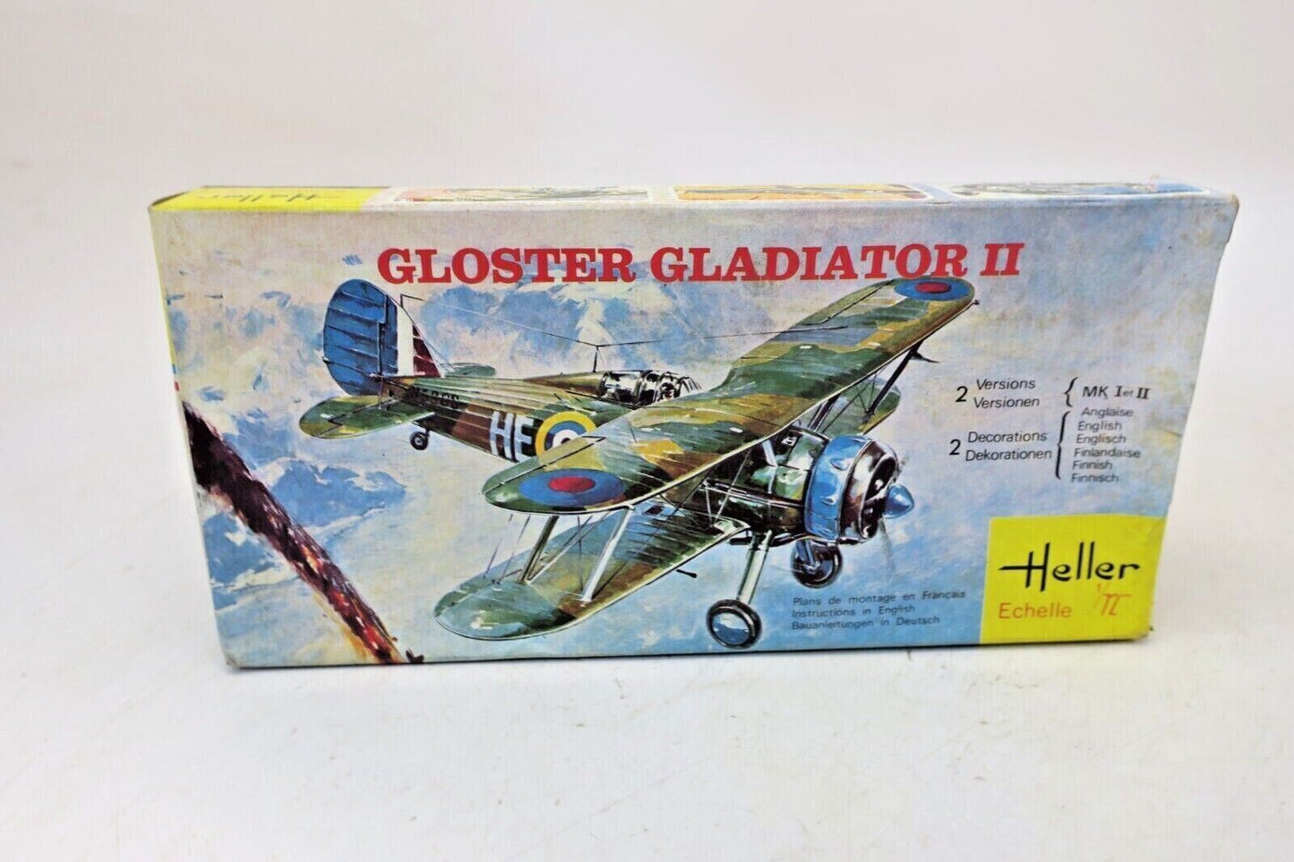 HELLER 1/72-SCALE GLOSTER GLADIATOR Mk.II WW2 RAF BIPLANE FIGHTER Kit# 153