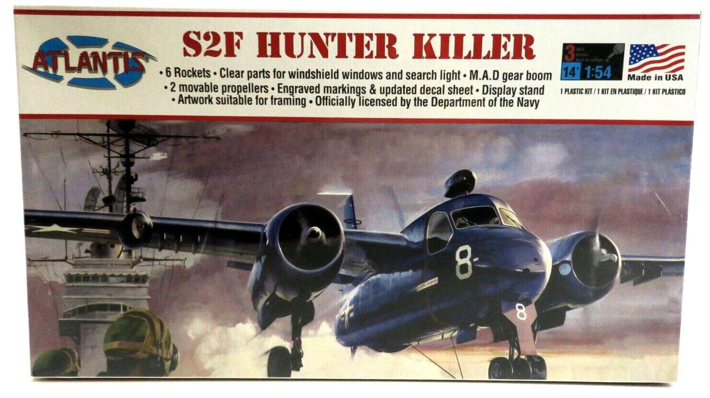 SEALED Atlantis 1/54 S2F Hunter Killer Model Kit A145