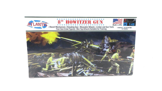 Atlantis US Army 8" Howitzer Gun W/ Figures 1/48 Scale Plastic Model Kit A307