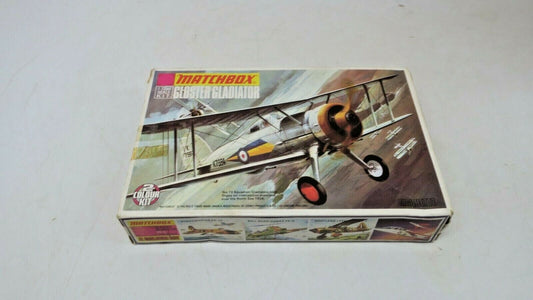 GLOSTER GLADIATOR RAF BIPLANE PLASTIC MODEL KIT MATCHBOX PK-8 1ST EDITION 1972