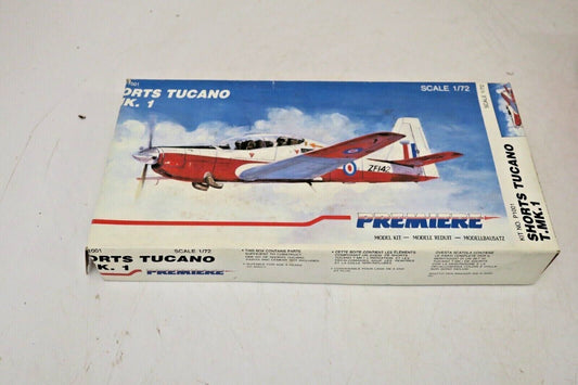 Premiere SHORTS TUCANO T.MK. 1 Military Airplane ,1/72 ,model kit #P1001 (NIB)
