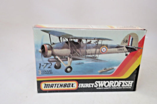 1983 Matchbox 1/72 Scale WW II British.Fairey Swordfish Torpedo Bomber Kit