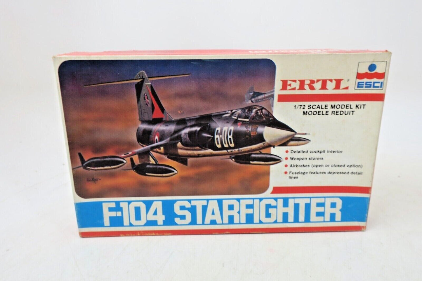 VINTAGE ERTL ESCI F-104 STARFIGHTER 1:72 MODEL KIT # 8243