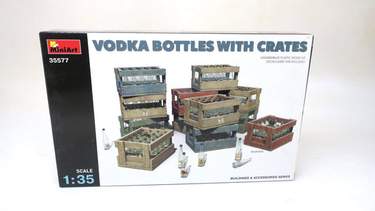 MINIART VODKA BOTTLES WITH CRATES 1/35 SCALE PLASTIC MODEL KIT 35577