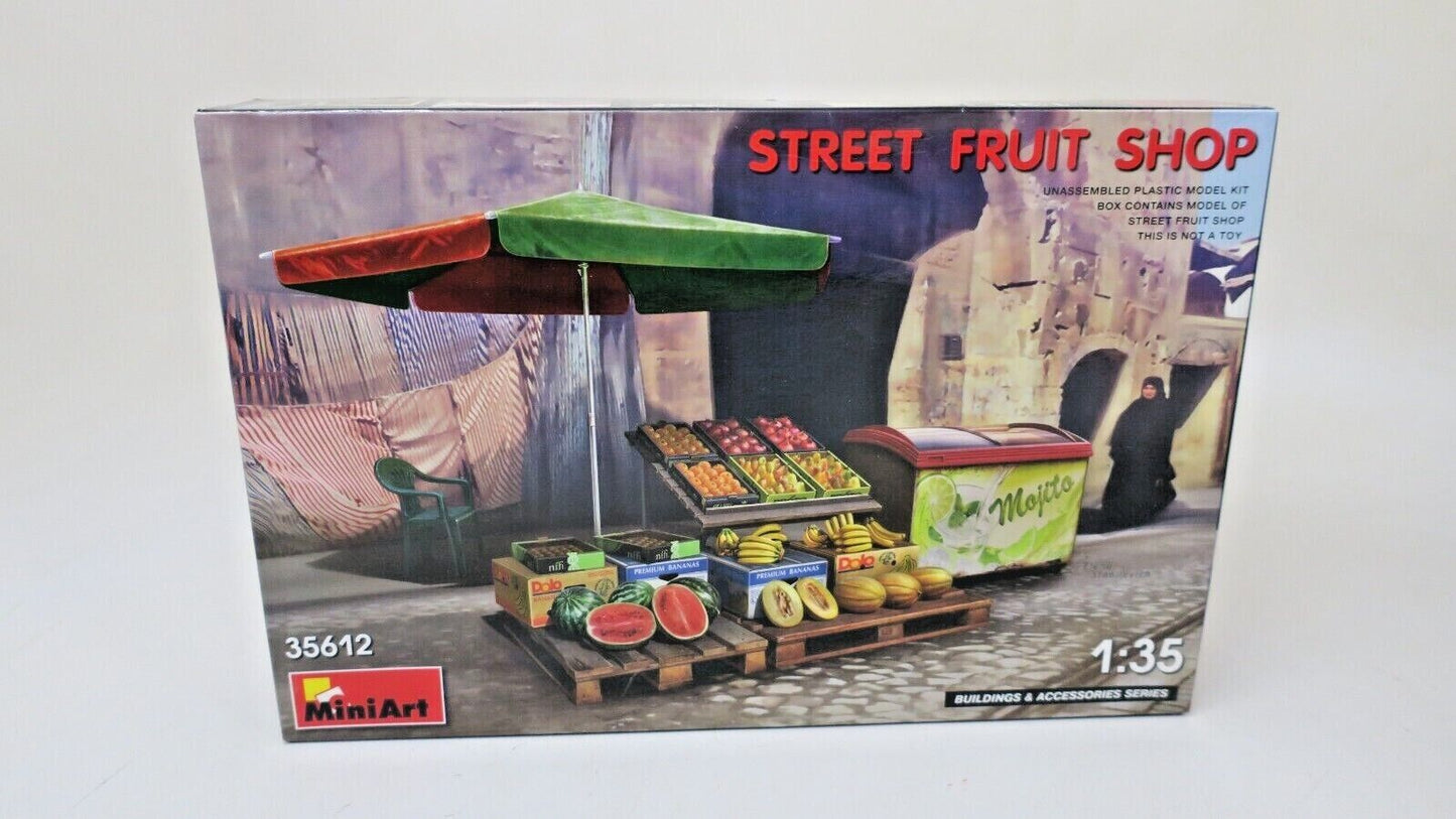 MINIART STREET FRUIT SHOP 1/35 SCALE PLASTIC MODEL KIT