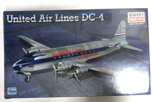 Sealed Minicraft 1/144 United Air Lines DC-4 Model Kit 14635