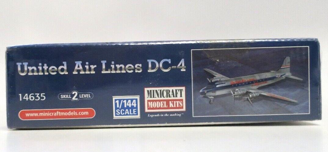 Sealed Minicraft 1/144 United Air Lines DC-4 Model Kit 14635